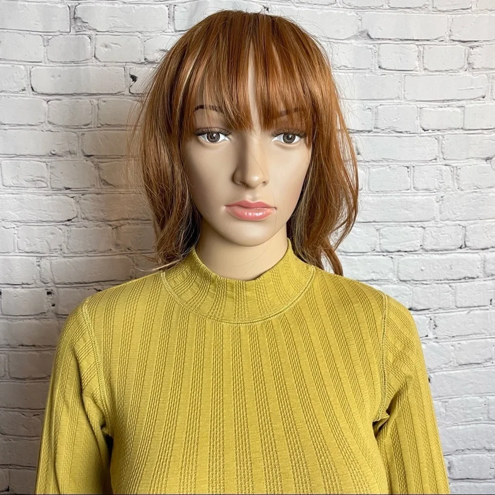 NWT New Free People Open Back Bell Sleeve Turtleneck Thermal Top Size XS